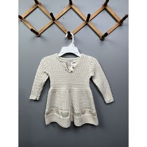CATHERINE‎ MALANDRINO MINI GIRLS KNIT SWEATER DRESS 18 MONTHS GOLD SPARKLES